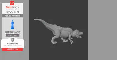 3D model of an Acrocanthosaurus dinosaur, detailed with spinal ridges, ready for 3D printing.