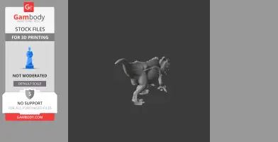 3D model of an Acrocanthosaurus dinosaur, detailed for 3D printing.