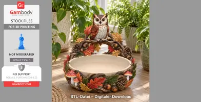 Autumn Owl Bowl Organizer STL File for 3D Print