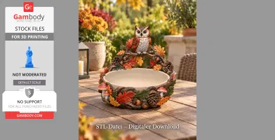 Autumn Owl Bowl Organizer STL File for 3D Print