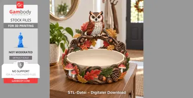 Autumn Owl Bowl Organizer STL File for 3D Print