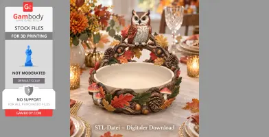 Autumn Owl Bowl Organizer STL File for 3D Print