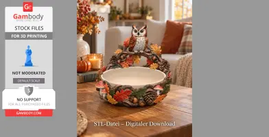 Autumn Owl Bowl Organizer STL File for 3D Print