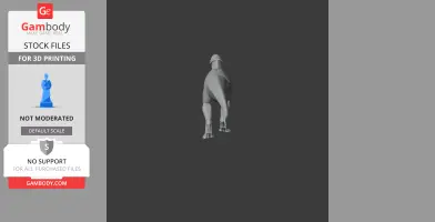 A 3D model of a dinosaur-like creature standing on two legs viewed from the back.