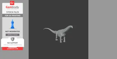 3D model of an Adamantisaurus dinosaur, ideal for 3D printing, displayed on a dark background.