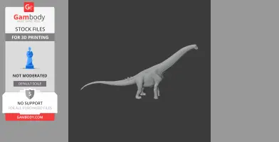 3D model of an Adamantisaurus dinosaur with a long neck and tail, designed for 3D printing.