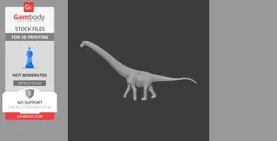 A 3D model of Aegyptosaurus with a long neck and tail, designed for 3D printing.