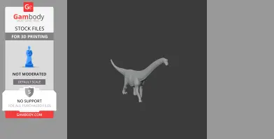 A 3D model of an Aegyptosaurus dinosaur in a neutral stance for 3D printing.