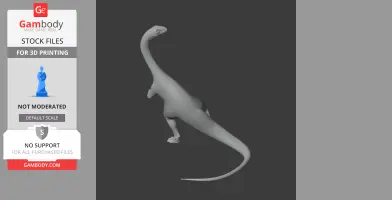 A 3D model of a long-necked dinosaur, Aetonyx, in a walking pose for 3D printing.
