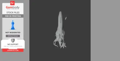 Top view of a 3D model of Afromimus, a dinosaur-like creature, for 3D printing.
