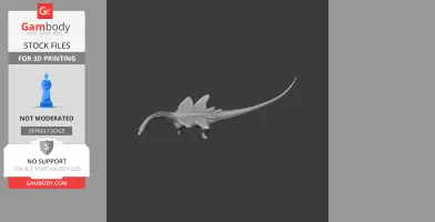 3D model of a prehistoric Agustinia with plates along its back, designed for 3D printing.