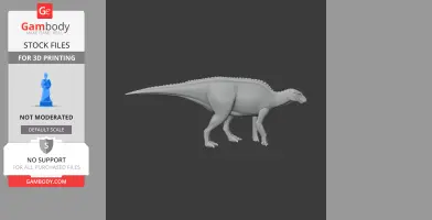 3D model of a prehistoric animal resembling a dinosaur with a long tail and textured back.