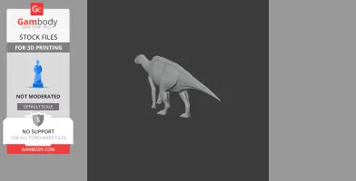 A 3D model of a quadrupedal dinosaur with a long tail and ridged back, designed for 3D printing.