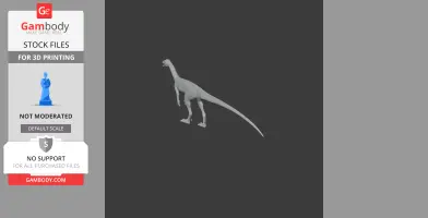 3D model of a dinosaur-like prehistoric animal with a long tail, designed for 3D printing.
