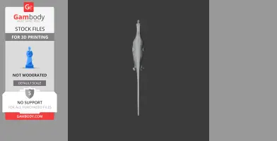 3D model of a dinosaur with a long tail, viewed from above, suitable for 3D printing.
