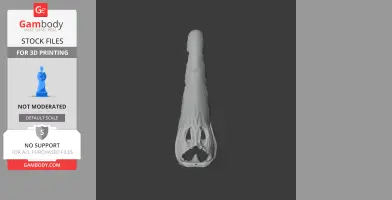 A 3D model of an elongated Orinoco crocodile skull viewed from above, showcasing its distinct snout shape.