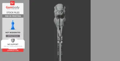 3D model of an Ornatotholus skull replica displayed from a top view, showcasing detailed bone structure.