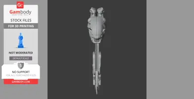 3D model of an Ornatotholus skull, top view, designed for 3D printing.