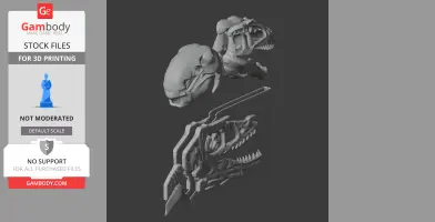 3D Ornatotholus dinosaur skull model in multiple views for 3D printing, shown on a gray background.