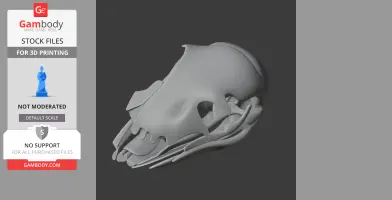Ornithotarsus skull 3D model, detailed and ready for 3D printing, displayed at a slight angle.