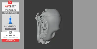 3D model of an Ornithotarsus skull replica, side view, detailed structure for printing.