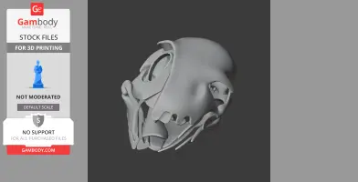 3D model of a detailed ornithotarsus skull for 3D printing, shown in a gray render on Gambody.