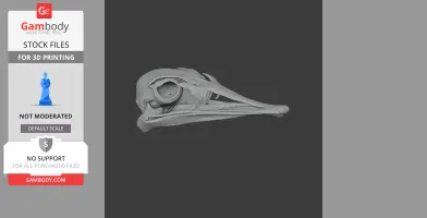 3D printable replica of an Ostromia skull with detailed anatomical features.
