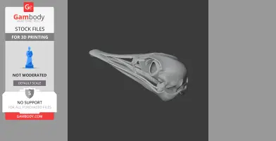 3D model of a detailed Ostromia dinosaur skull, designed for 3D printing.