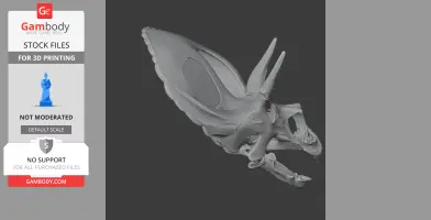 3D model of an Otogosaurus skull with intricate details, suitable for printing.