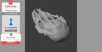3D model of a European otter skull, displayed for 3D printing, with intricate bone details.