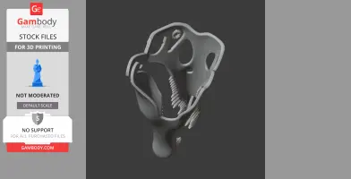3D model of an Oxalaia dinosaur skull, showcasing detailed teeth and bone structure.