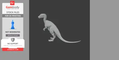 3D model of a small dinosaur, Albertadromeus, in a side view, designed for 3D printing.