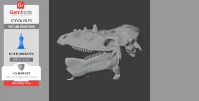 3D model of a Pachysaurus skull replica with detailed teeth and bone structure for 3D printing.