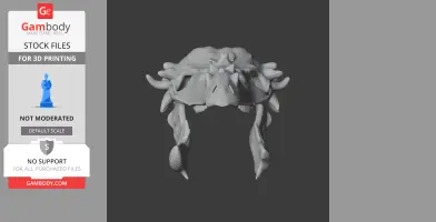 3D model of a Pachysaurus skull with prominent horns and ridges, designed for 3D printing.