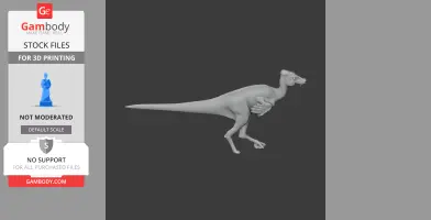 A dinosaur 3D model for printing, featuring a long tail and small arms.
