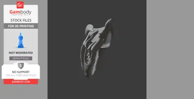 3D model of Pakicetus attocki skull, detailed rendering for 3D printing.