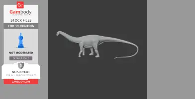 A 3D model of a long-necked, long-tailed prehistoric dinosaur for 3D printing.