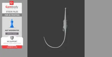 A long-tailed, snouted dinosaur model, viewed from above, designed for 3D printing.