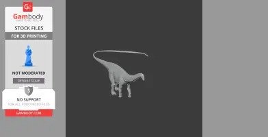A 3D model of a long-tailed, four-legged prehistoric dinosaur for 3D printing.