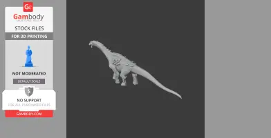 3D model of an Ampelosaurus dinosaur with textured skin, for 3D printing.