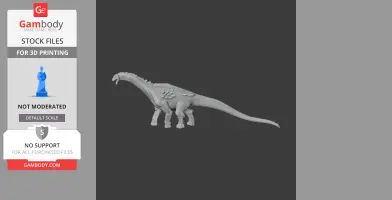 3D model of an Ampelosaurus, a prehistoric dinosaur, designed for 3D printing.