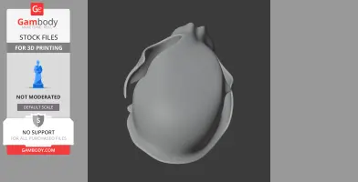 Smooth 3D model of a Pallas's cat skull viewed from above, ready for printing.