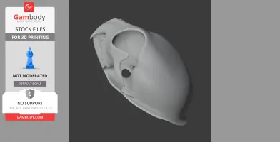 3D model of a Pallas's cat skull, shown in white on a dark background, designed for 3D printing.