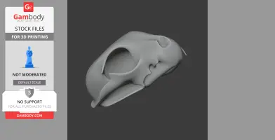 3D model of a smooth, detailed Pallas's cat skull for printing.