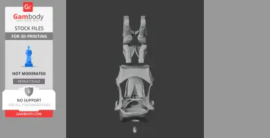 3D model of a Panphagia skull from a top view, displayed in separate sections.