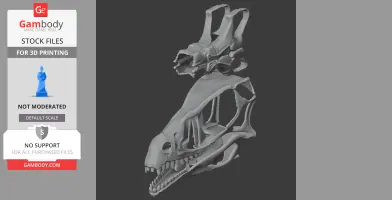 Fossilized Panphagia dinosaur skull 3D model, detailed structure for printing.