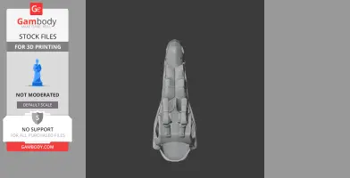 Top view of a 3D Panphagia skull model for printing, showing detailed fossil structure.
