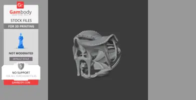 Detailed 3D model of a panther chameleon skull, designed for 3D printing.
