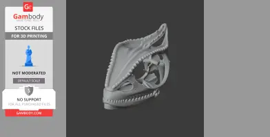 3D model of a panther chameleon skull replica, detailed for 3D printing.