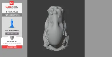 Papiliovenator skull replica for 3D printing, viewed from above, showing detailed bone structure.